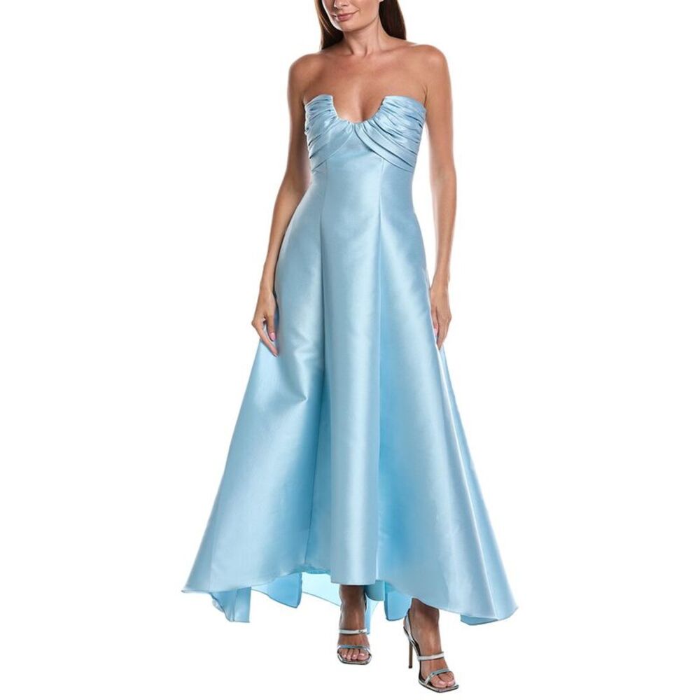 Badgley Mischka Womens Strpls Scoop Hi Low Maxi Dress, Blue